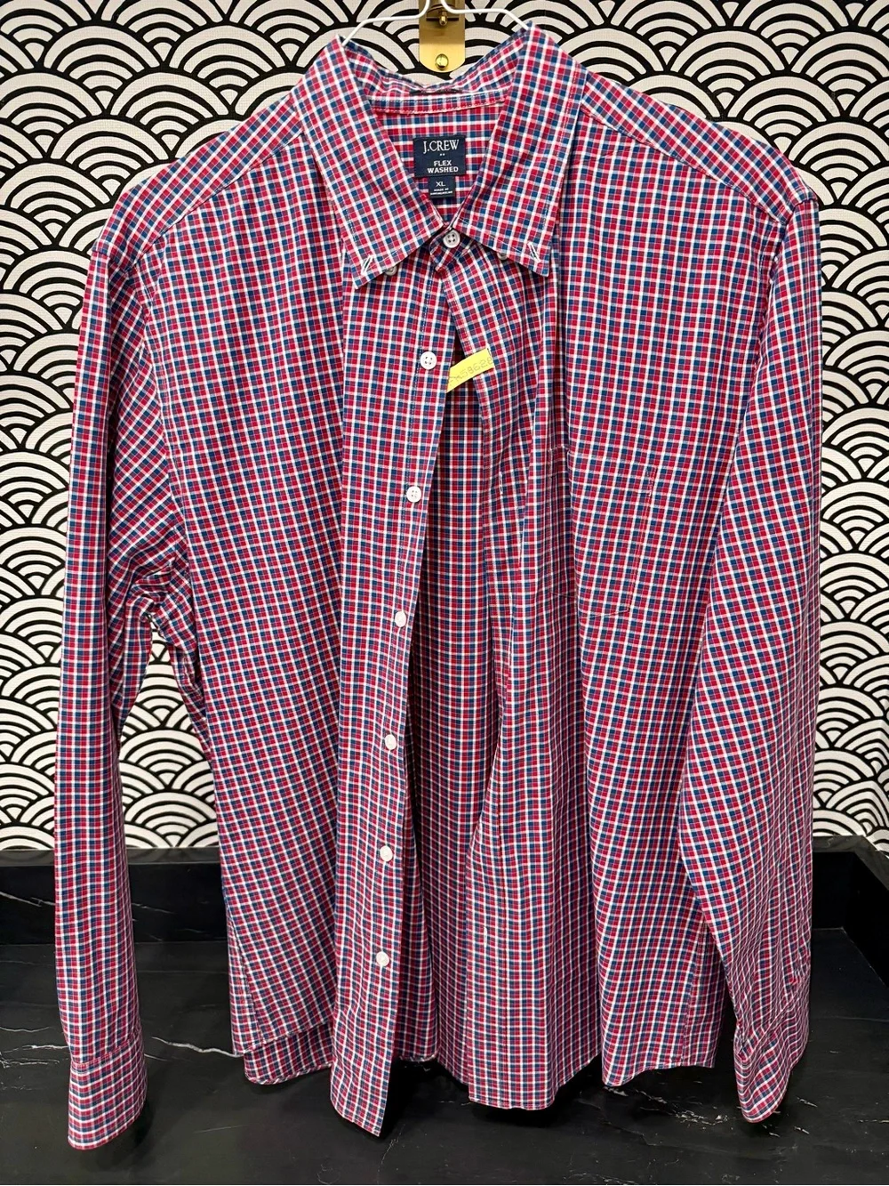 J. Crew Men's Red & Blue Plaid Button-Down Shirt